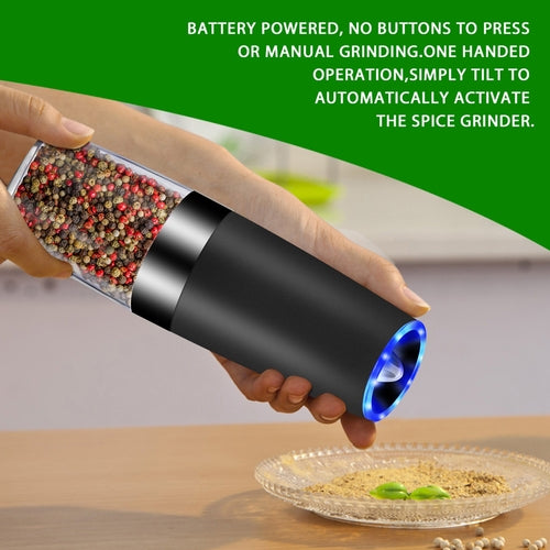 Electric Gravity Pepper Grinder | Automatic Salt & Pepper Mill with LED Ligh