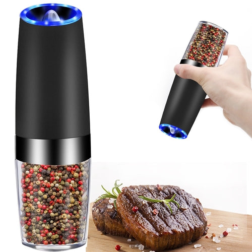 Electric Gravity Pepper Grinder | Automatic Salt & Pepper Mill with LED Ligh