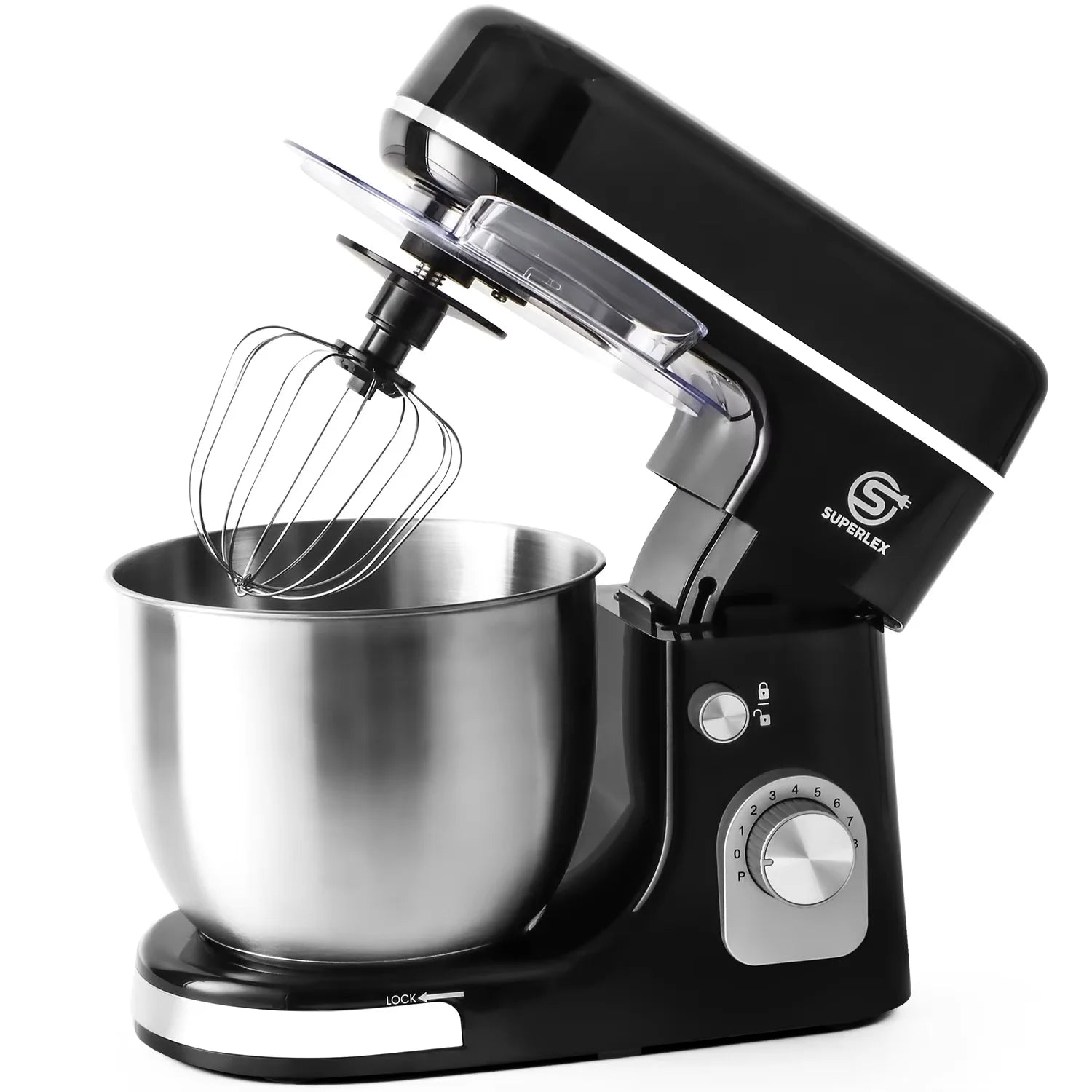 SUPERLEX 5L Stand Mixer SSM002SSUK – 1300W Power, 8‑Speed Control, Stainless Steel Bowl, Silent Design, Multi‑Function Kitchen Mixer