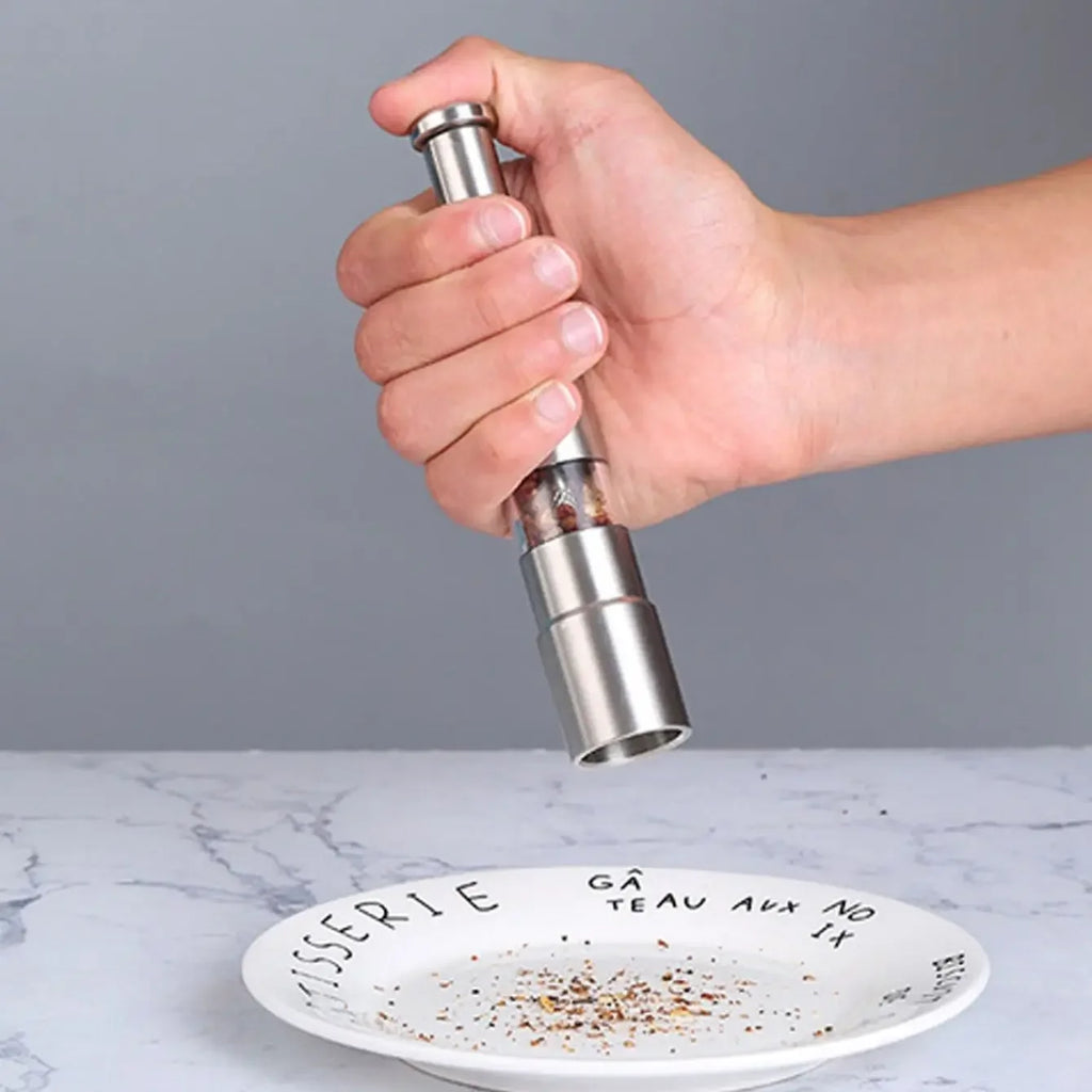 Mini Stainless Steel Manual Pepper Grinder – Handheld Salt & Pepper Mill