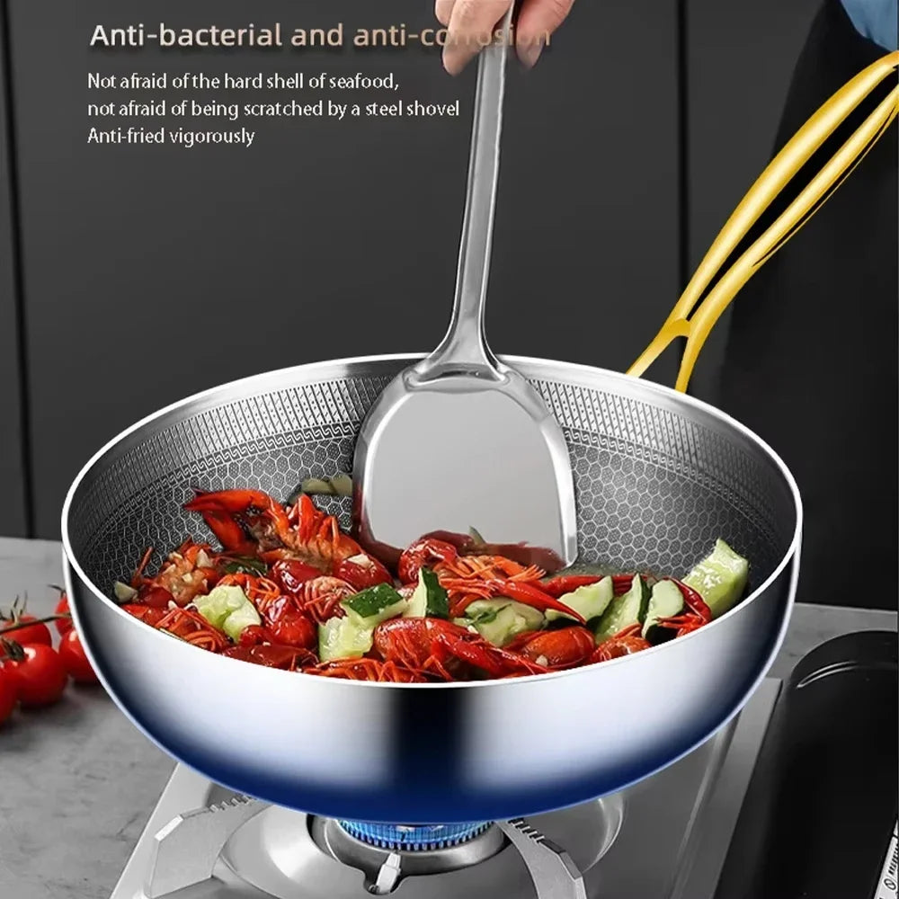 28cm 316 Stainless Steel Honeycomb Frying Pan | 7-Ply