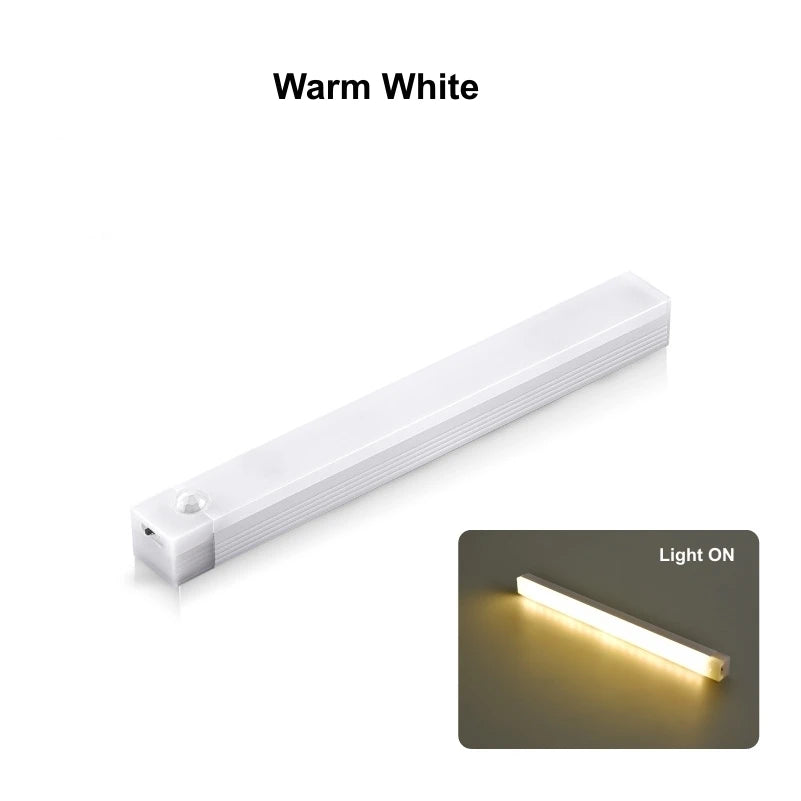 Motion Sensor LED Night Light USB Rechargeable Magnetic Strip Light for Kitchen, Wardrobe & Stairs