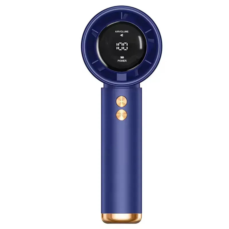 HAOYUNMA Portable Turbo Handheld Fan – 100‑Speed USB Rechargeable Mini Air Cooler (5W)