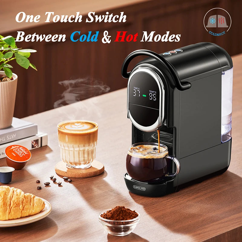 CAFELFFE 4-in-1 Coffee Machine | 19 Bar Hot & Cold Capsule Espresso Maker