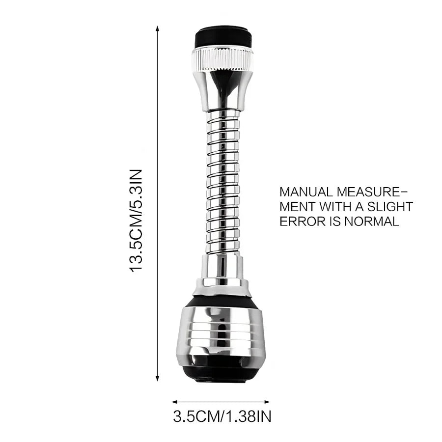 Stainless Steel Faucet Sprinkler | 360° Rotating Water‑Saving Tap Extender | Anti‑Splash Kitchen Bubbler