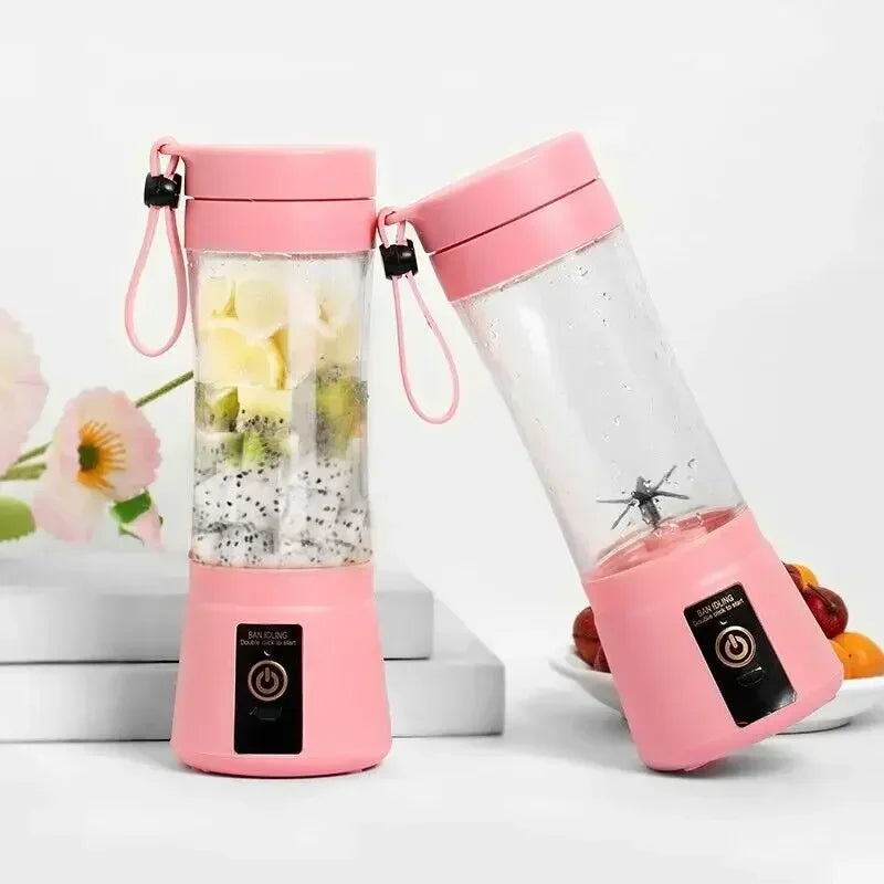 Portable Mini Electric Juicer – USB Rechargeable 6‑Blade High‑Speed Juice Cup (2000mAh, 380ml)