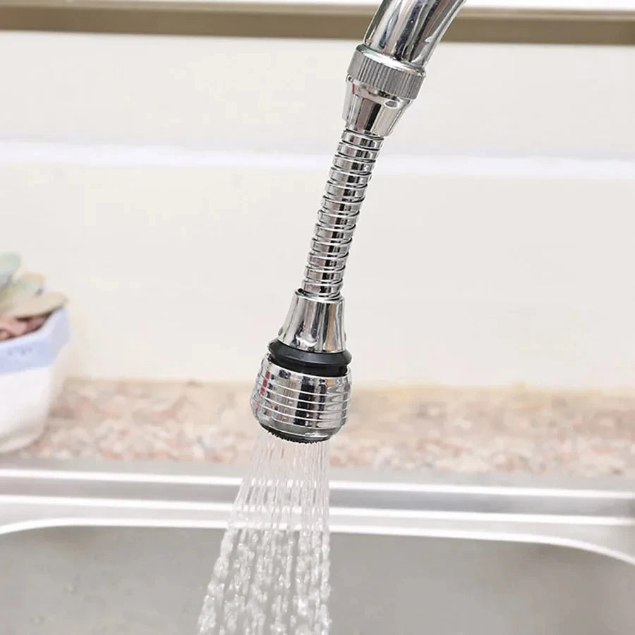 Stainless Steel Faucet Sprinkler | 360° Rotating Water‑Saving Tap Extender | Anti‑Splash Kitchen Bubbler