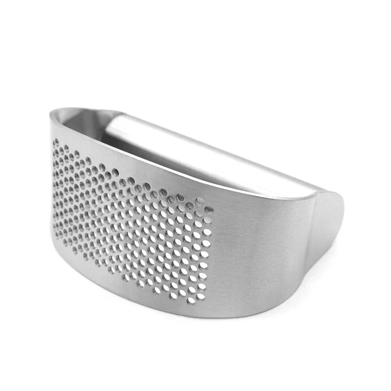 Upgraded Stainless Steel Garlic Press – Manual Garlic & Ginger Squeezer with Ergonomic Handle