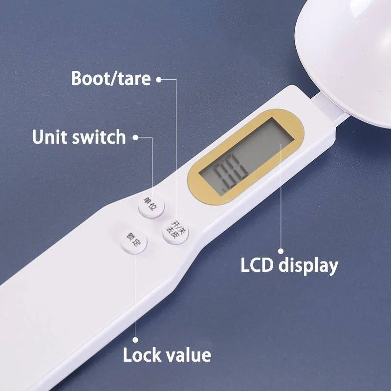 Digital Measuring Spoon Scale 500g | 0.1g Precision LED Kitchen Spoon | Milk, Coffee & Sugar Measuring Tool