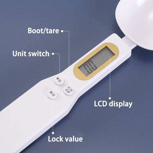 Digital Measuring Spoon Scale 500g | 0.1g Precision LED Kitchen Spoon | Milk, Coffee & Sugar Measuring Tool