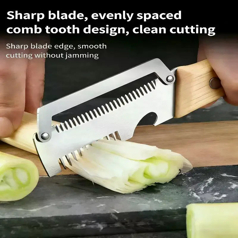 Multi-Functional Vegetable Peeler with Wooden Handle