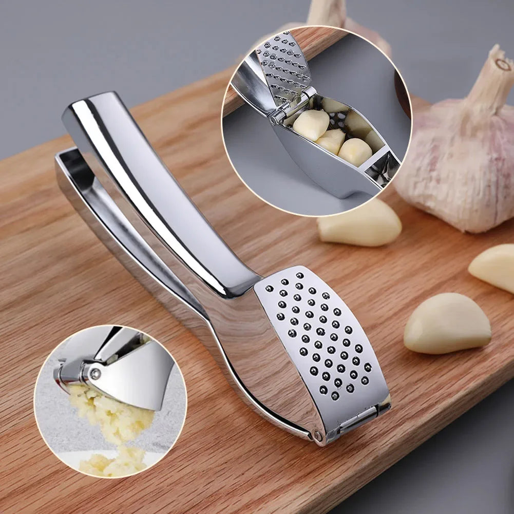 Ergonomic Garlic Press & Muddler | Anti‑Rust Zinc Alloy & Stainless Steel | Large Capacity Garlic Crusher