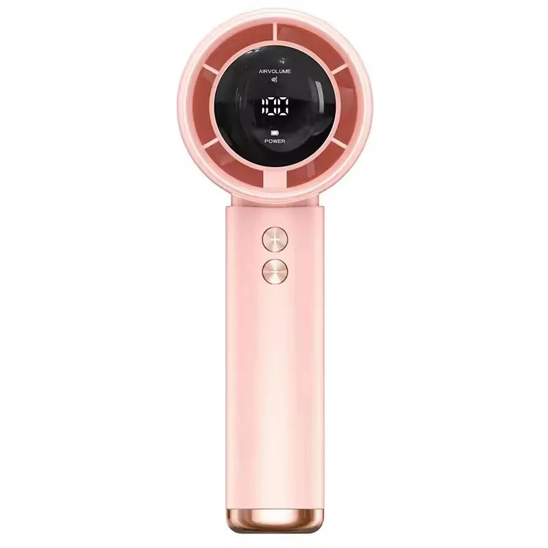 HAOYUNMA Portable Turbo Handheld Fan – 100‑Speed USB Rechargeable Mini Air Cooler (5W)