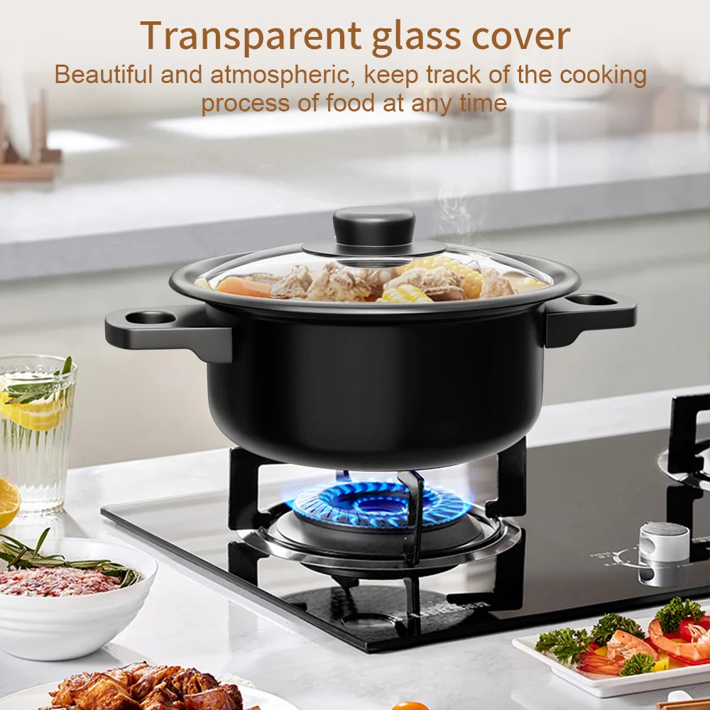 13-Piece Non-Stick Cookware Set with Glass Lids & Utensils