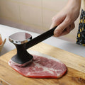 Heavy Duty Stainless Steel Meat Tenderizer Hammer | Meat Mallet with Rubber Grip