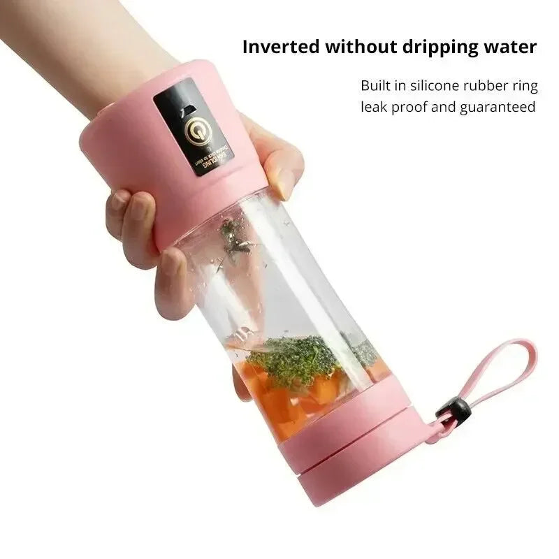 Portable Mini Electric Juicer – USB Rechargeable 6‑Blade High‑Speed Juice Cup (2000mAh, 380ml)