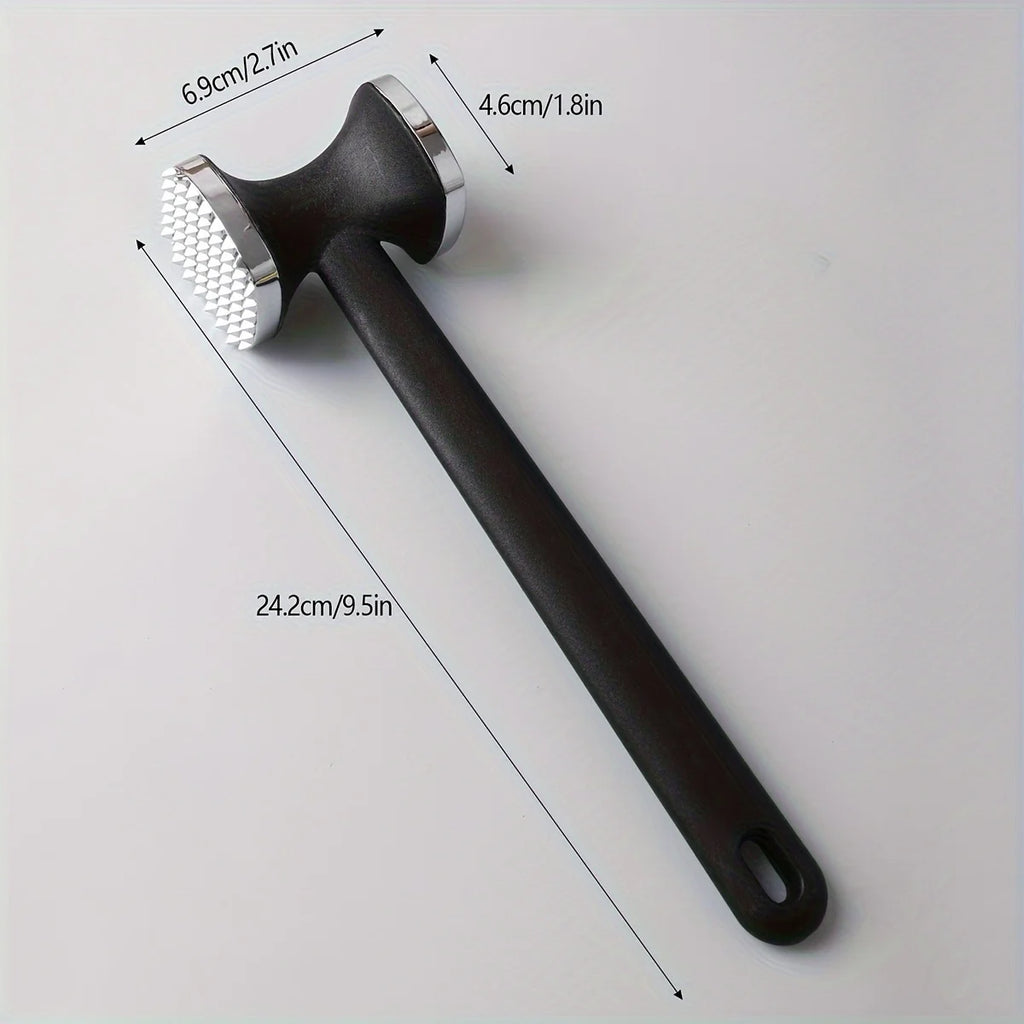 Heavy Duty Stainless Steel Meat Tenderizer Hammer | Meat Mallet with Rubber Grip