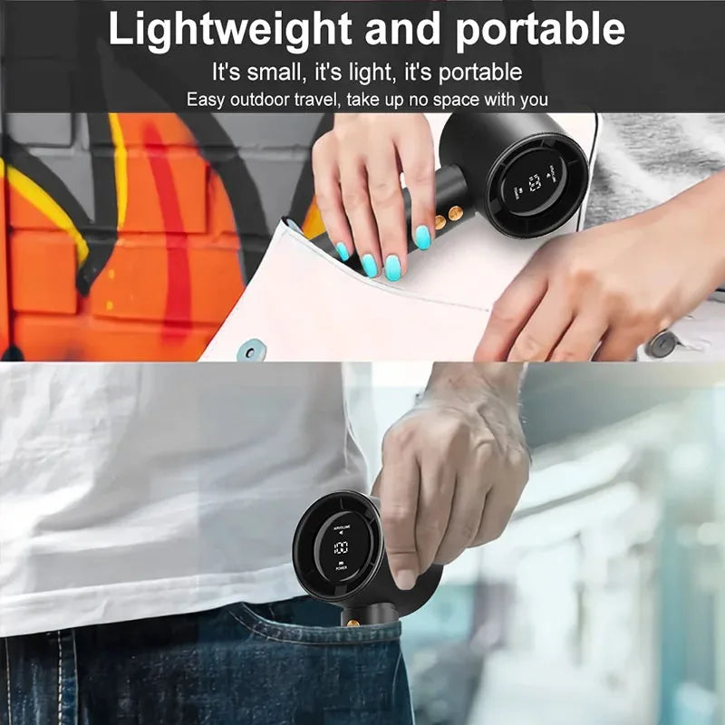 HAOYUNMA Portable Turbo Handheld Fan – 100‑Speed USB Rechargeable Mini Air Cooler (5W)
