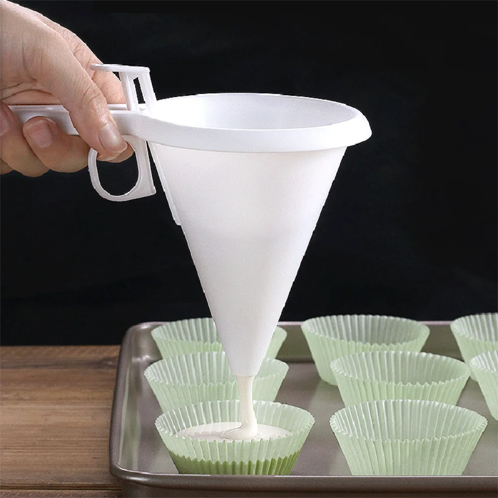 Adjustable Batter Dispenser Funnel – Food Grade Baking Funnel for Pancake, Cupcake, Cake Batter, Chocolate & Cream