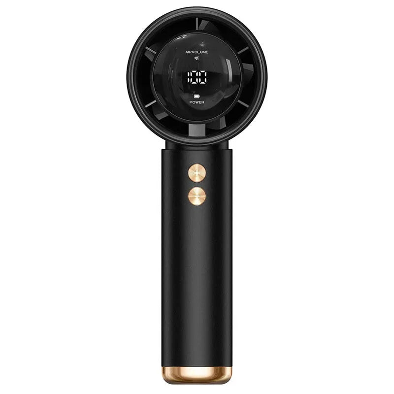 HAOYUNMA Portable Turbo Handheld Fan – 100‑Speed USB Rechargeable Mini Air Cooler (5W)