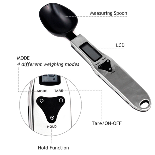 Digital Measuring Spoon Scale – 500g High‑Precision Kitchen Weighing Spoon with LCD Display & 4 Unit Modes