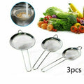 Stainless Steel 3‑in‑1 Colanders Set | Fine‑Mesh Strainers for Cooking & Baking