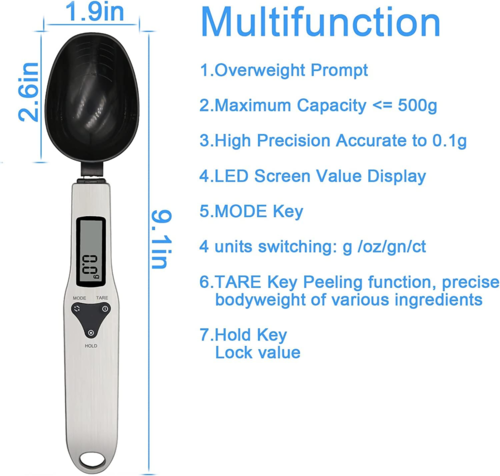 Digital Measuring Spoon Scale – 500g High‑Precision Kitchen Weighing Spoon with LCD Display & 4 Unit Modes