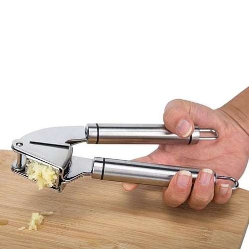 Stainless Steel Garlic Press PRO | Industrial‑Grade Crusher with Peeler & Cleaning Brush