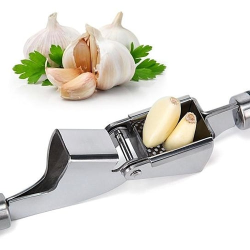 Stainless Steel Garlic Press PRO | Industrial‑Grade Crusher with Peeler & Cleaning Brush