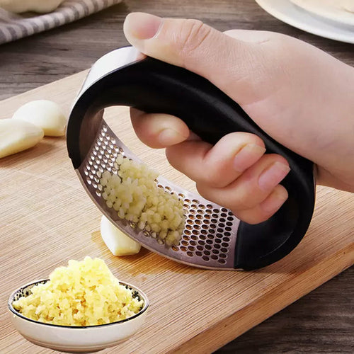 Premium Stainless Steel Rocking Garlic Press | Easy‑Crush Ergonomic Garlic Mincer
