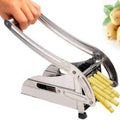 Stainless Steel French Fry Cutter | Potato Strip Maker with 2 Blades | Veggie Slicer